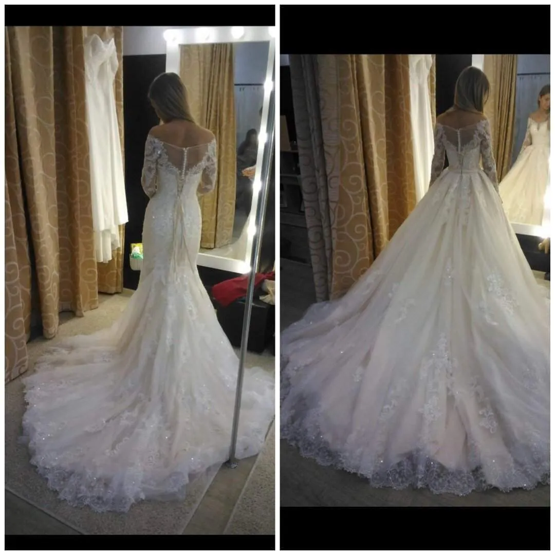 2 in 1 Wedding Dress OB7962 with Detachable Skirt