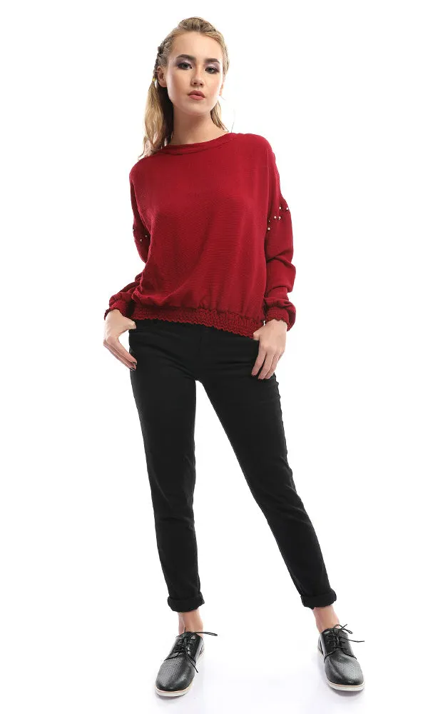 48851-Women Long Sleeve Shirt-Burg