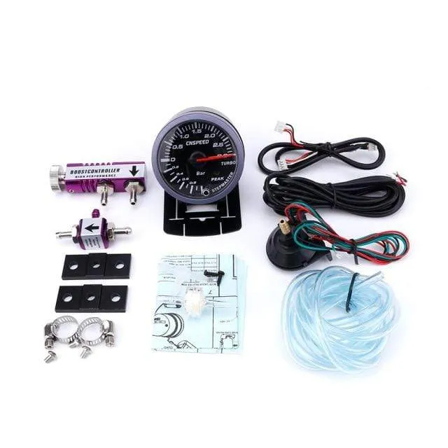 60mm 2.5 Car Turbo Boost Gauge 3 BAR  12V   Turbo Boost controller kit adjustable 1-30PSI  With Sensor