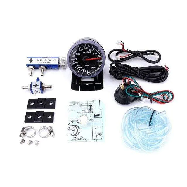 60mm 2.5 Car Turbo Boost Gauge 3 BAR  12V   Turbo Boost controller kit adjustable 1-30PSI  With Sensor