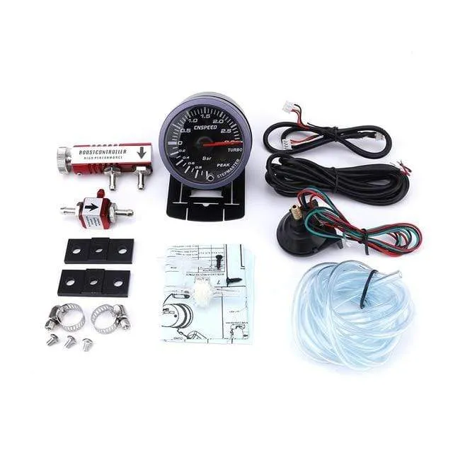 60mm 2.5 Car Turbo Boost Gauge 3 BAR  12V   Turbo Boost controller kit adjustable 1-30PSI  With Sensor