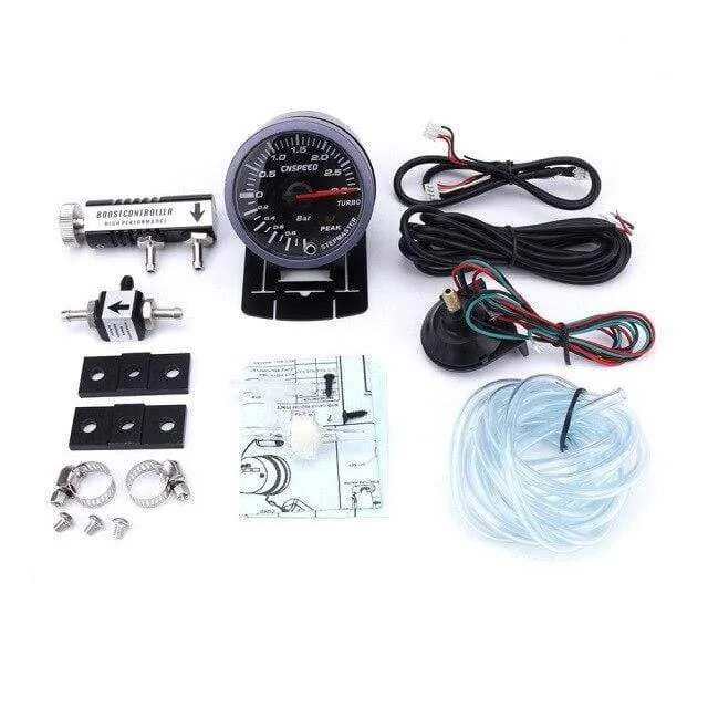 60mm 2.5 Car Turbo Boost Gauge 3 BAR  12V   Turbo Boost controller kit adjustable 1-30PSI  With Sensor