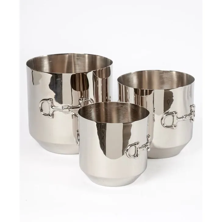 Adamsbro Bit Pot Set Of 3 Pieces Silver