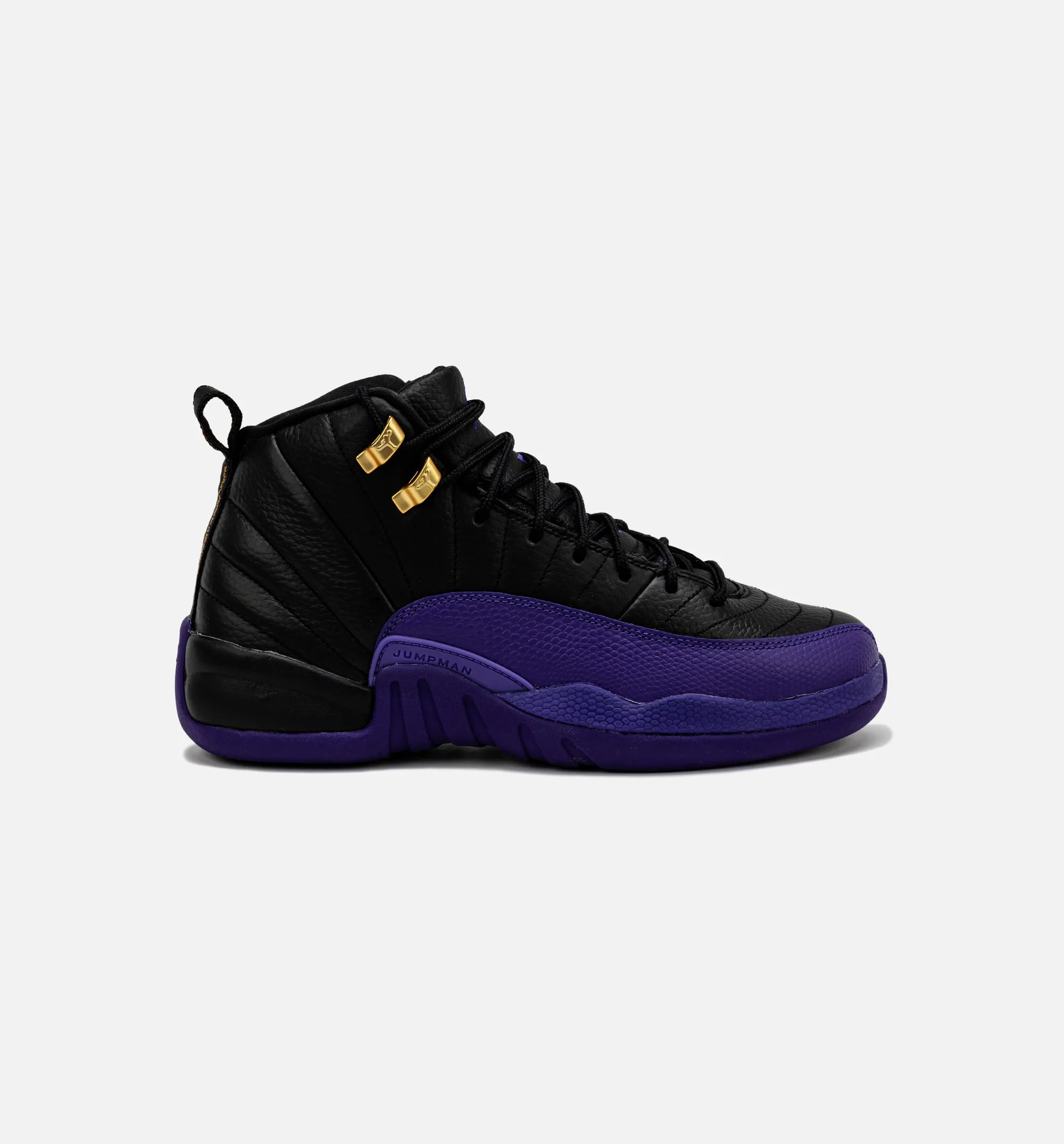 Air Jordan 12 Retro Field Purple Grade School Lifestyle Shoe - Black/Purple