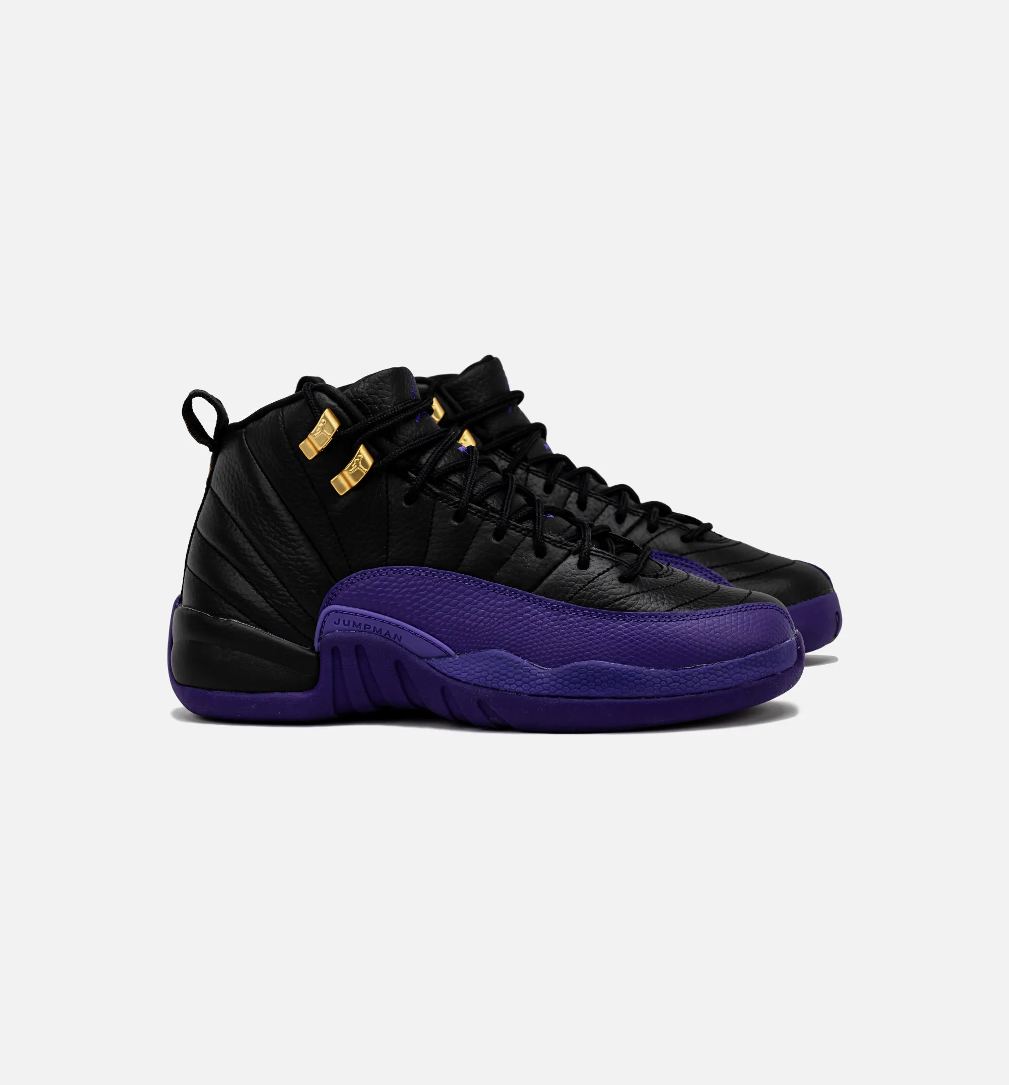 Air Jordan 12 Retro Field Purple Grade School Lifestyle Shoe - Black/Purple