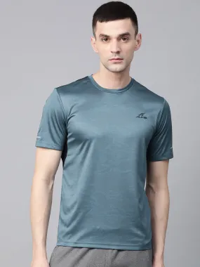 Alcis Men Blue Printed Round Neck T-shirt