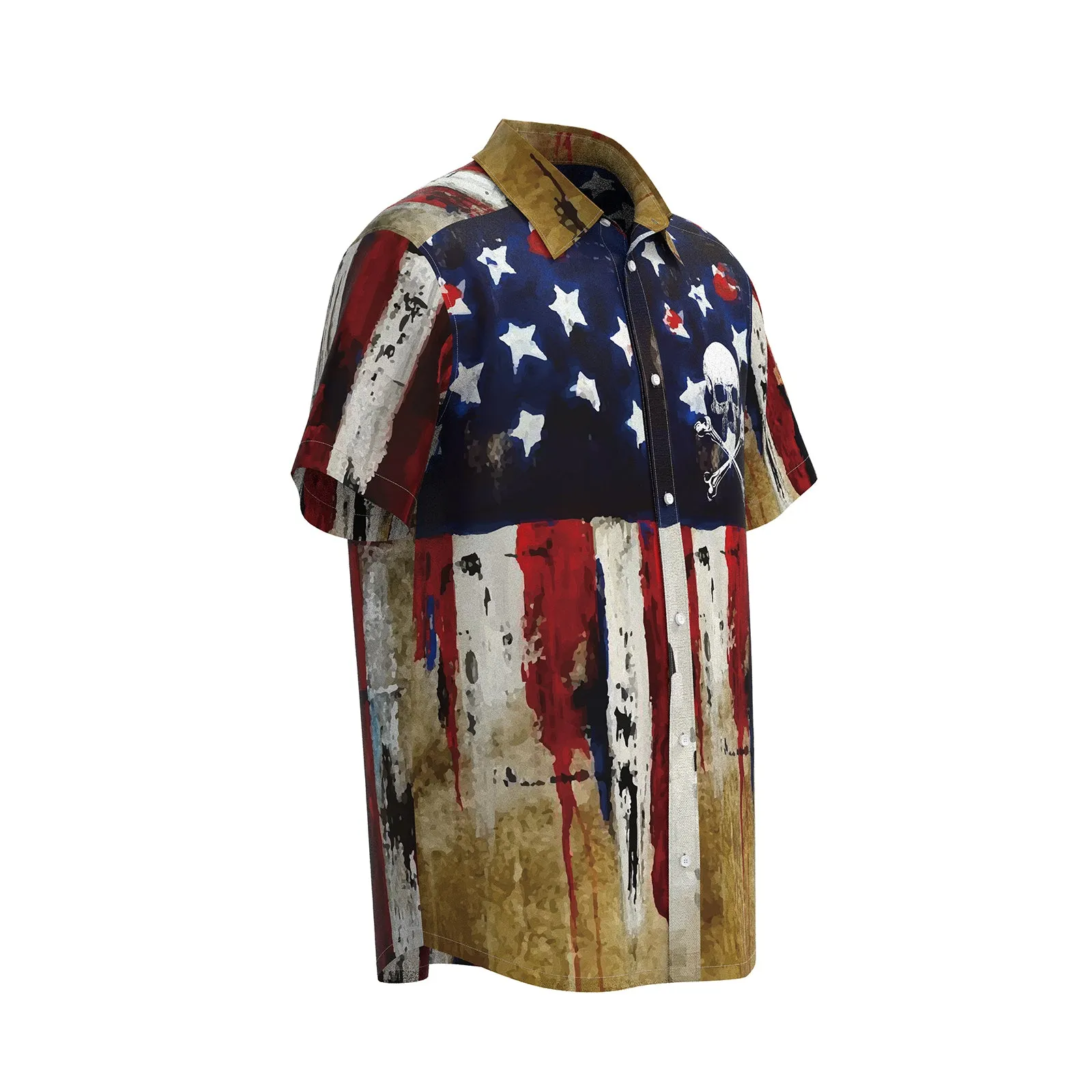 AMERICAN'S FLAG SKULL PRINTED SHIRT