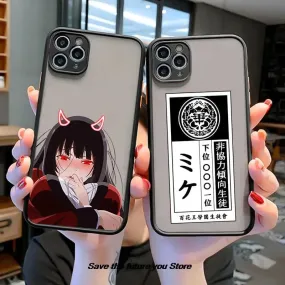 Anime Kakegurui Jabami Yumeko Cellphone Bumper Clear Matte PC Phone Case For iphone 11 12 13 14 15 Pro XS Max 7 8 14 15Plus X XR