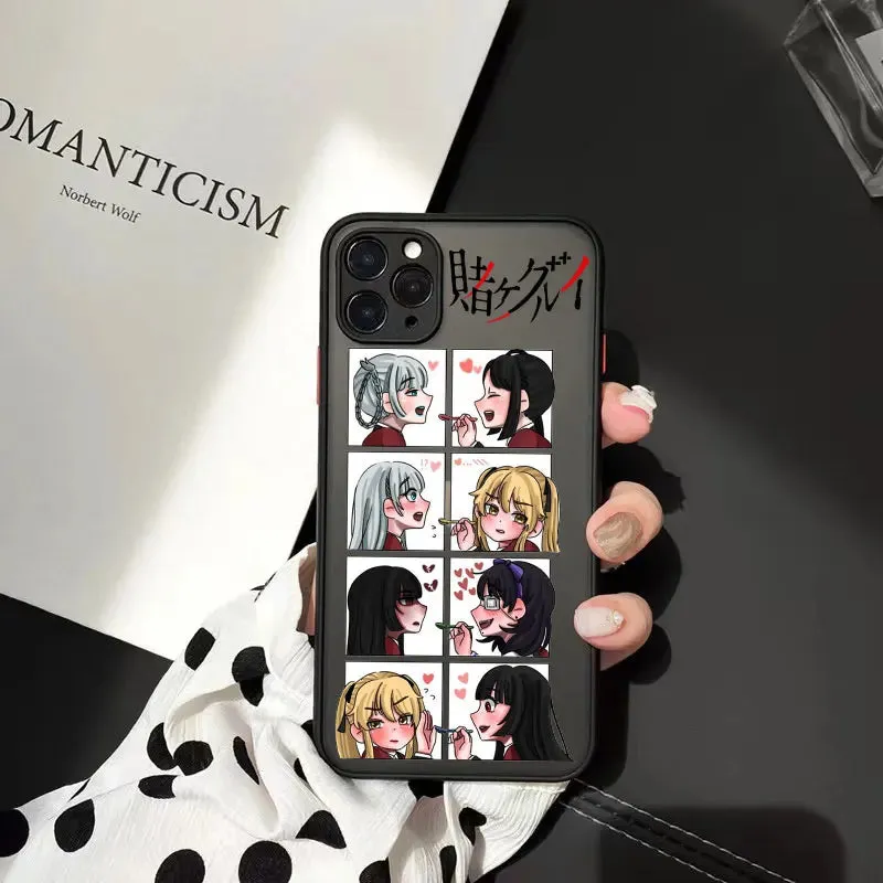 Anime Kakegurui Jabami Yumeko Cellphone Bumper Clear Matte PC Phone Case For iphone 11 12 13 14 15 Pro XS Max 7 8 14 15Plus X XR