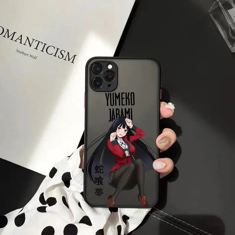 Anime Kakegurui Jabami Yumeko Cellphone Bumper Clear Matte PC Phone Case For iphone 11 12 13 14 15 Pro XS Max 7 8 14 15Plus X XR