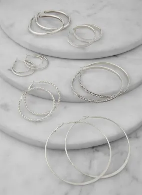 Assorted Textured Hoop Earring Set of 6