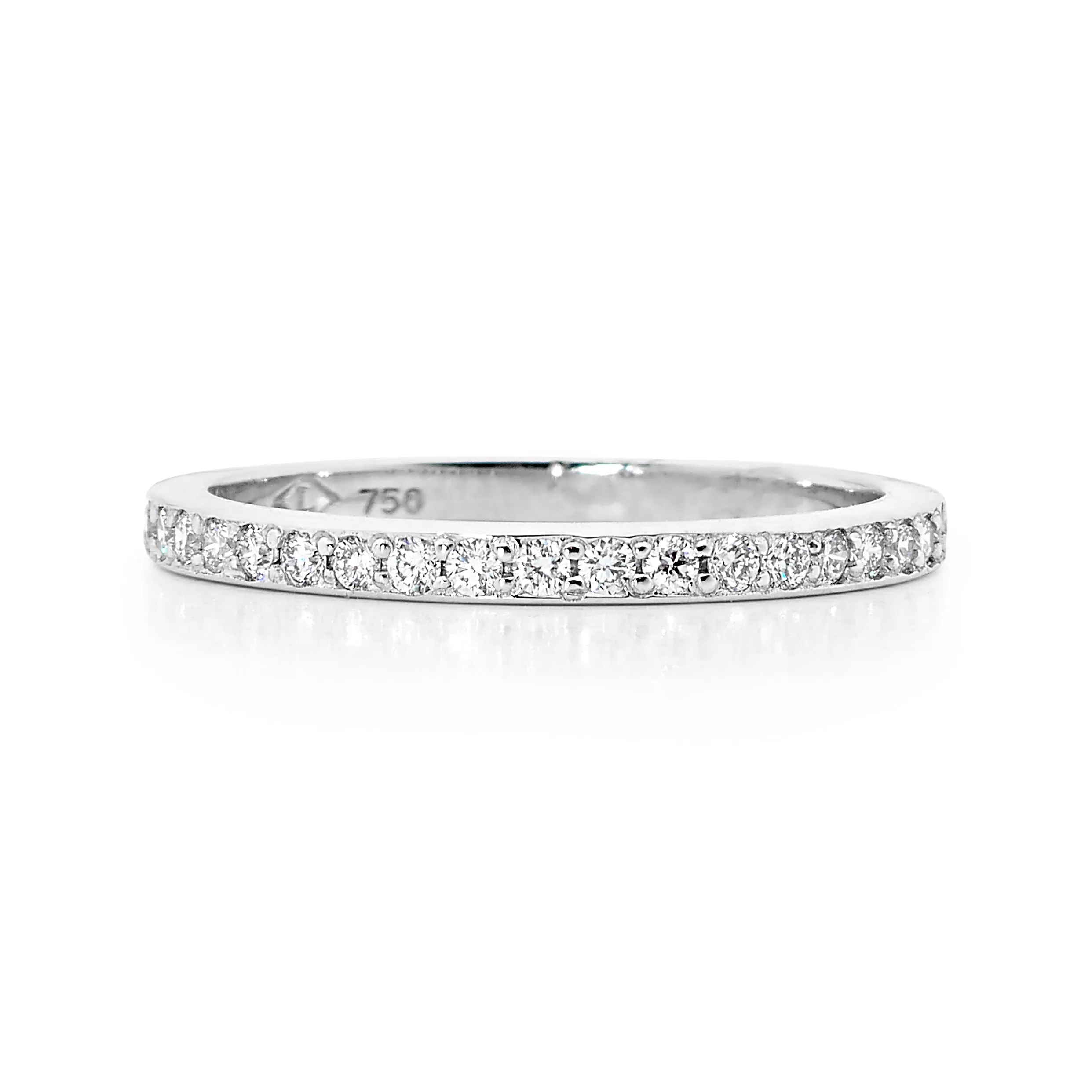 Bead set diamond ring