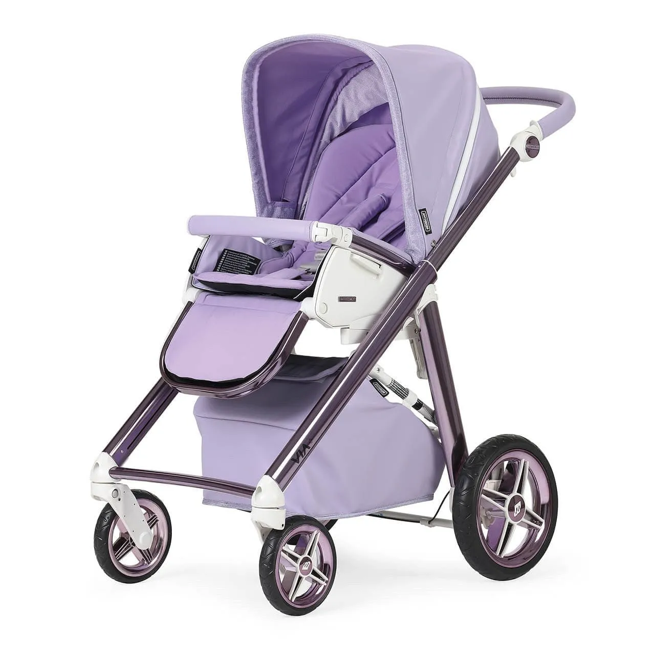 Bebecar Prive Via  Combination Pram, Raincover and LA3 Kit - Diamond Lavendar