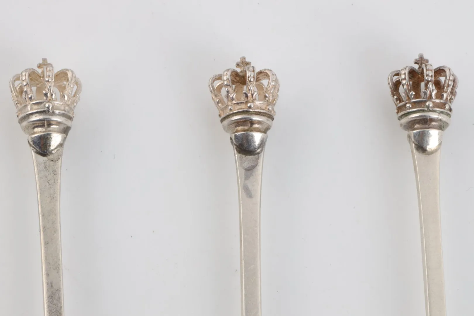 Berhard Hertz 925 Silver Demitasse Spoons with Crowns Set of 3 (29.97g.)