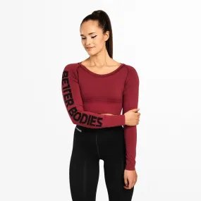 Better Bodies Bowery Cropped LS - Sangria Red