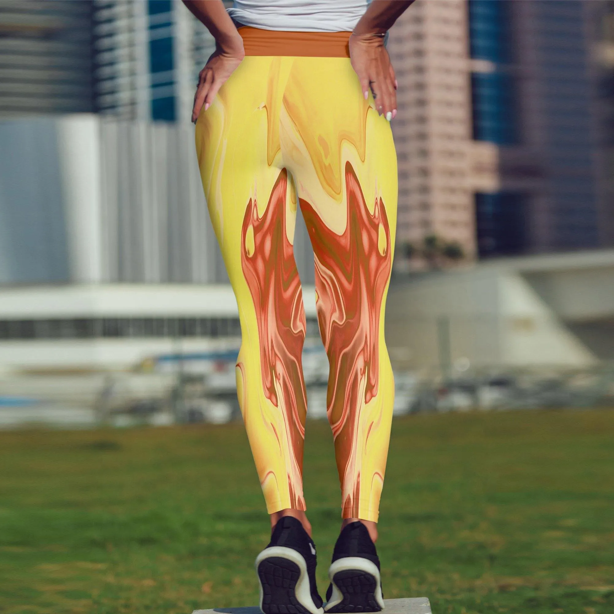 Beverly Yellow Liquid Leggings