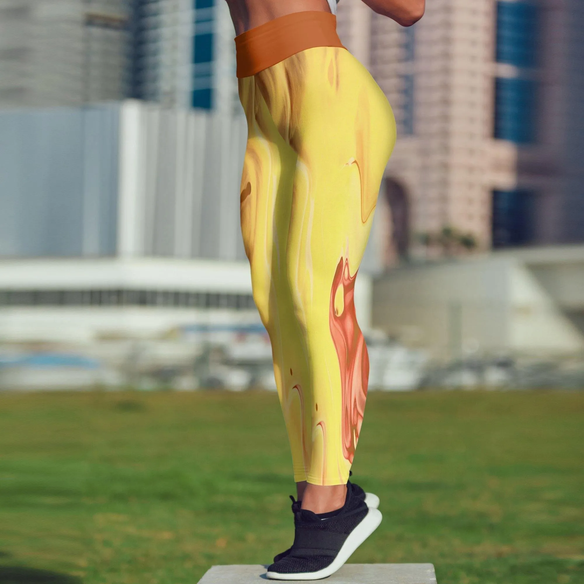 Beverly Yellow Liquid Leggings