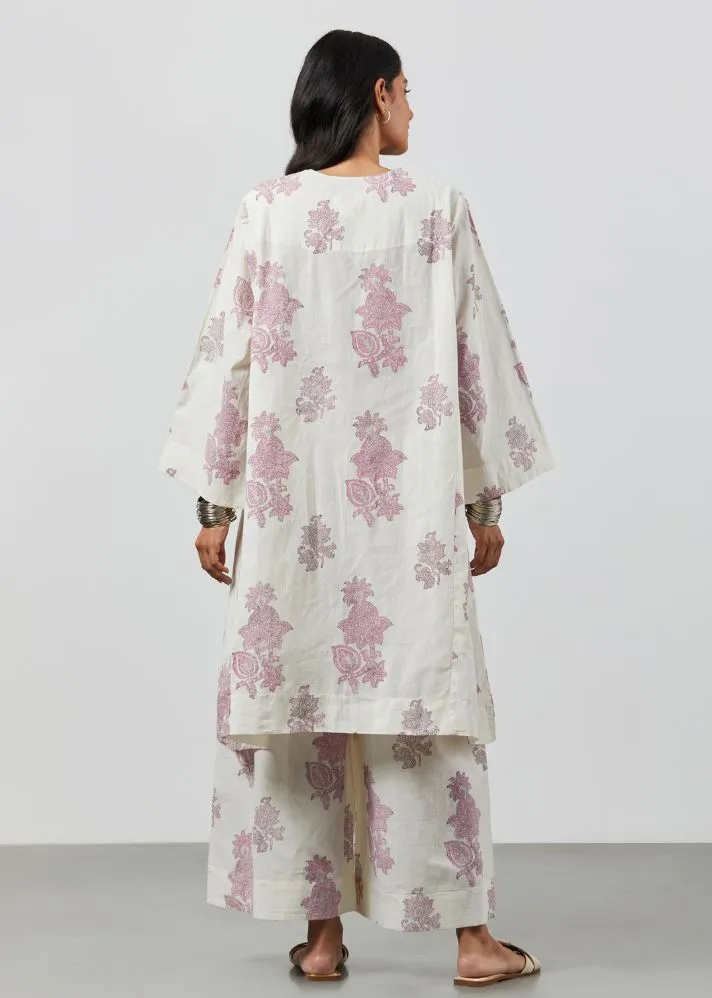 Block Print Pink Kurta Set