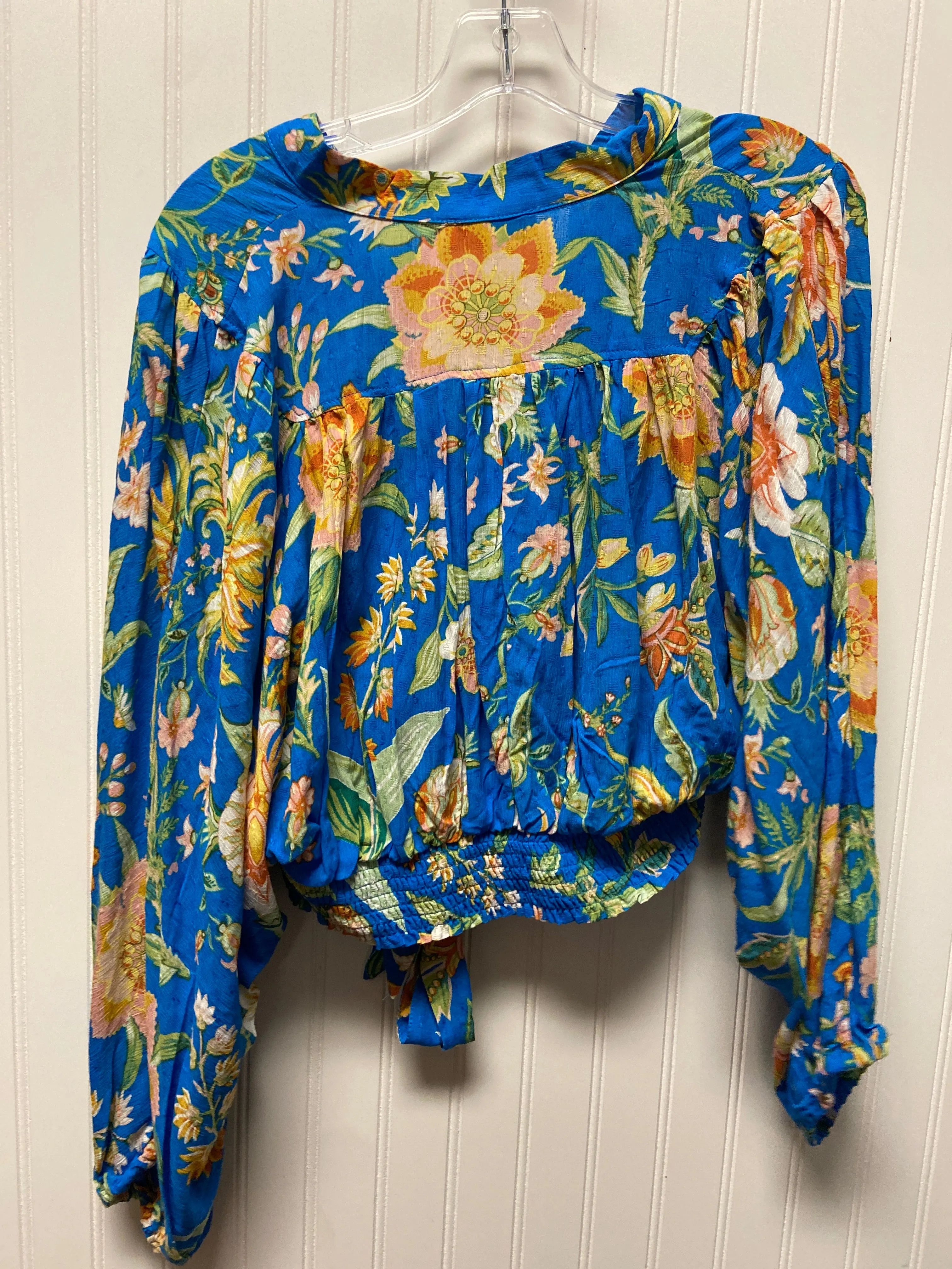 Blouse Long Sleeve By Rachel Zoe In Blue, Size: M