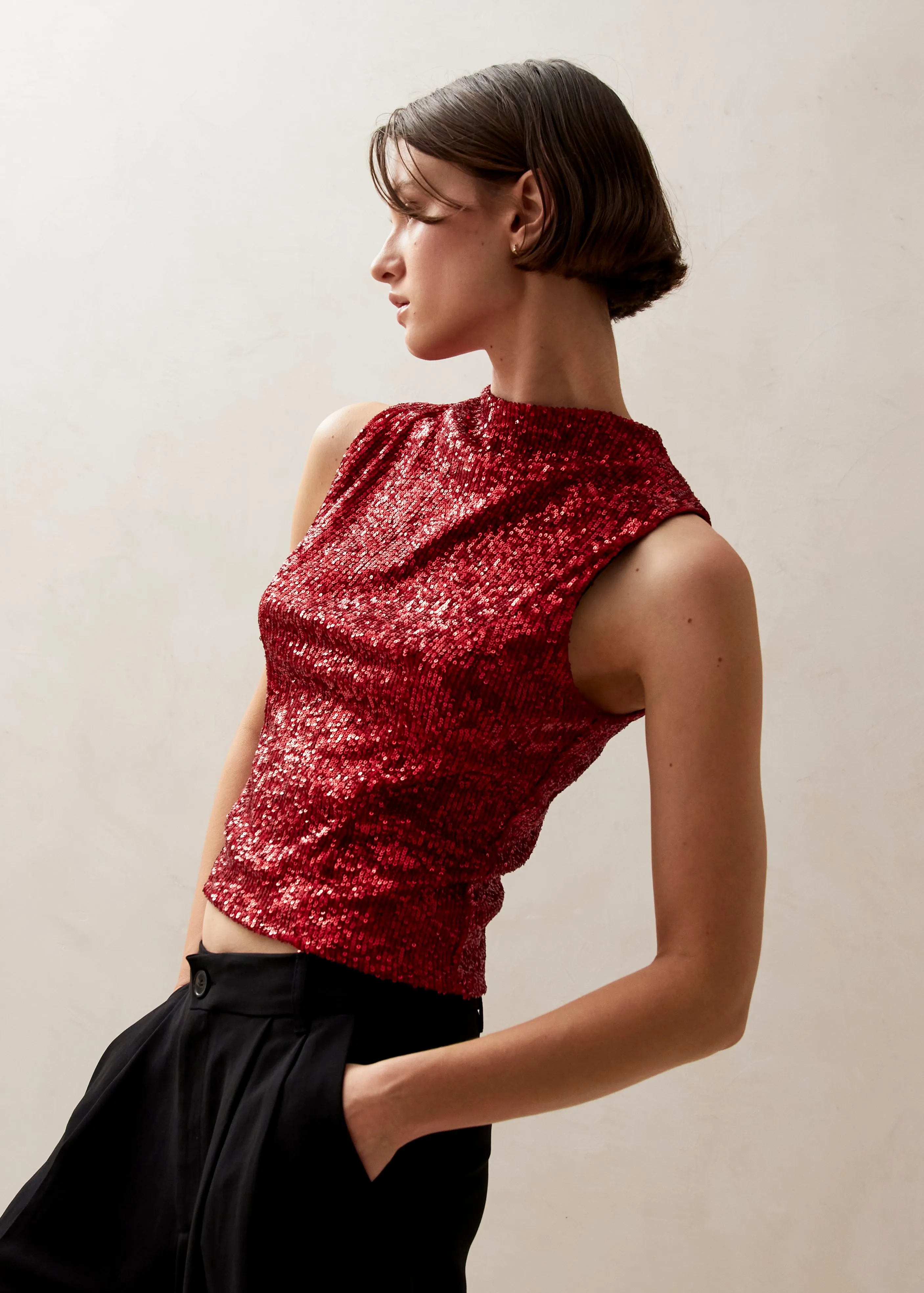 Carla Shimmer Red Tops