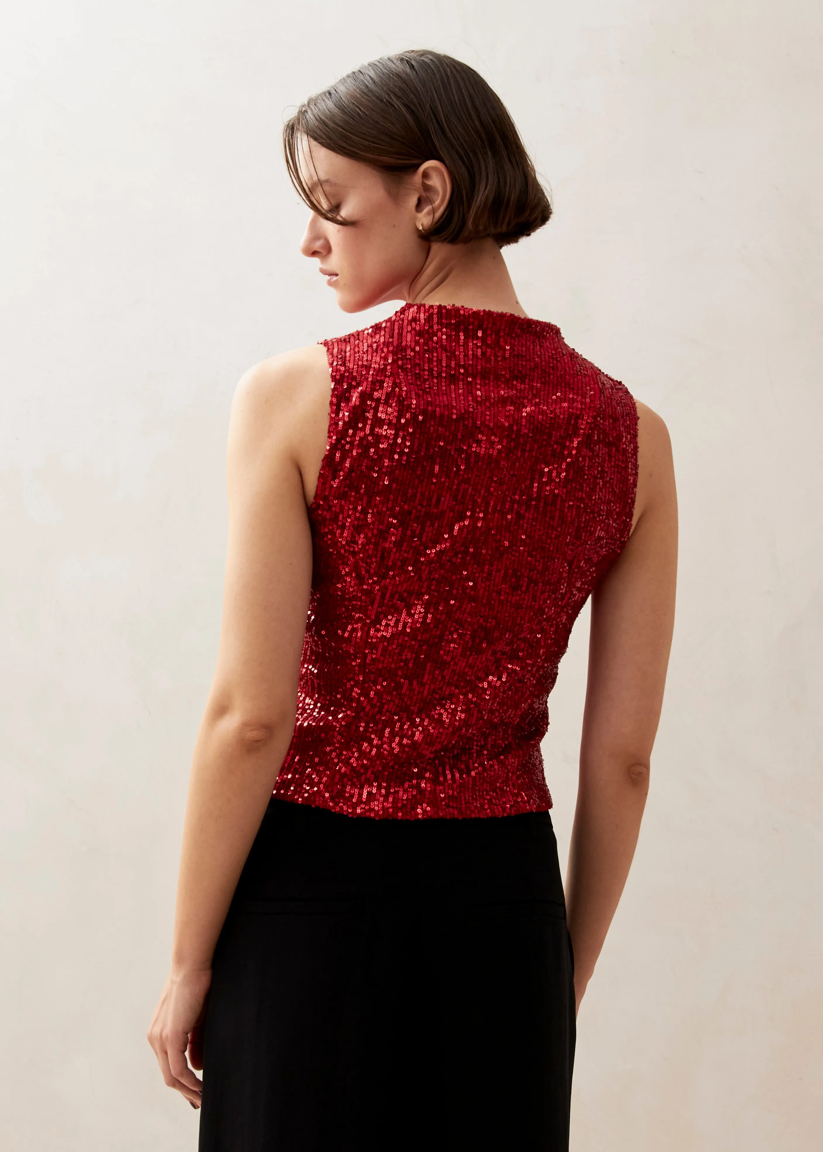 Carla Shimmer Red Tops