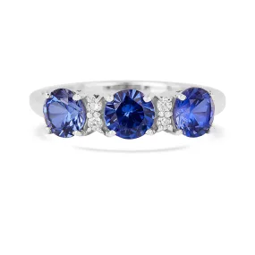 Ceylon Sapphire Three Stone Ring