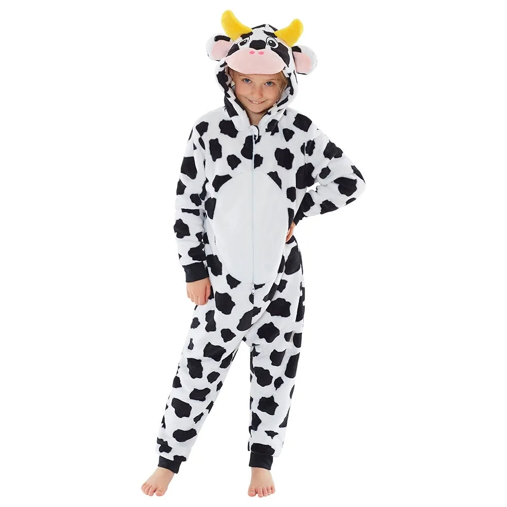 Childs Black & White Pattern Cow Onesie