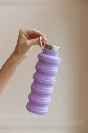 Collapsing Silicon Water Bottle in Purple