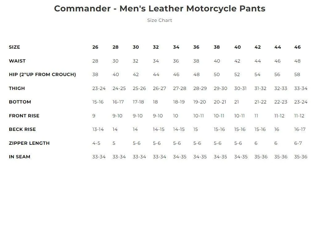 Commander Men's Motorcycle Leather Pants