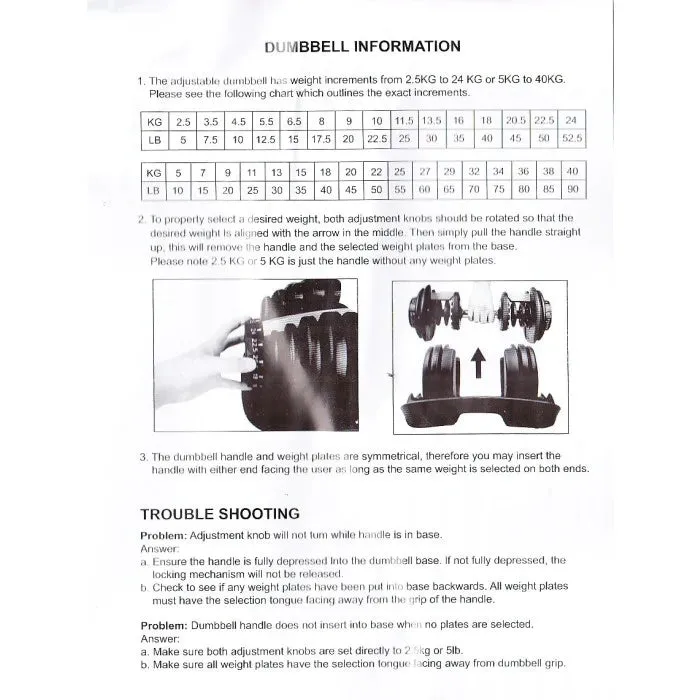 Contes Adjustable Dumbbell 5-40Kg 