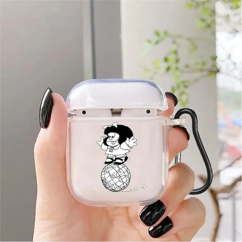 Cute Cartoon Mafalda Soft silicone TPU Case For AirPods Pro 1 2 3 NEW Pro2 Clear Wireless Bluetooth Earphone Box Cover