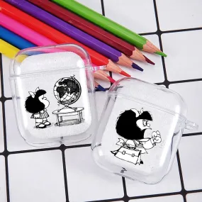 Cute Cartoon Mafalda Soft silicone TPU Case For AirPods Pro 1 2 3 NEW Pro2 Clear Wireless Bluetooth Earphone Box Cover