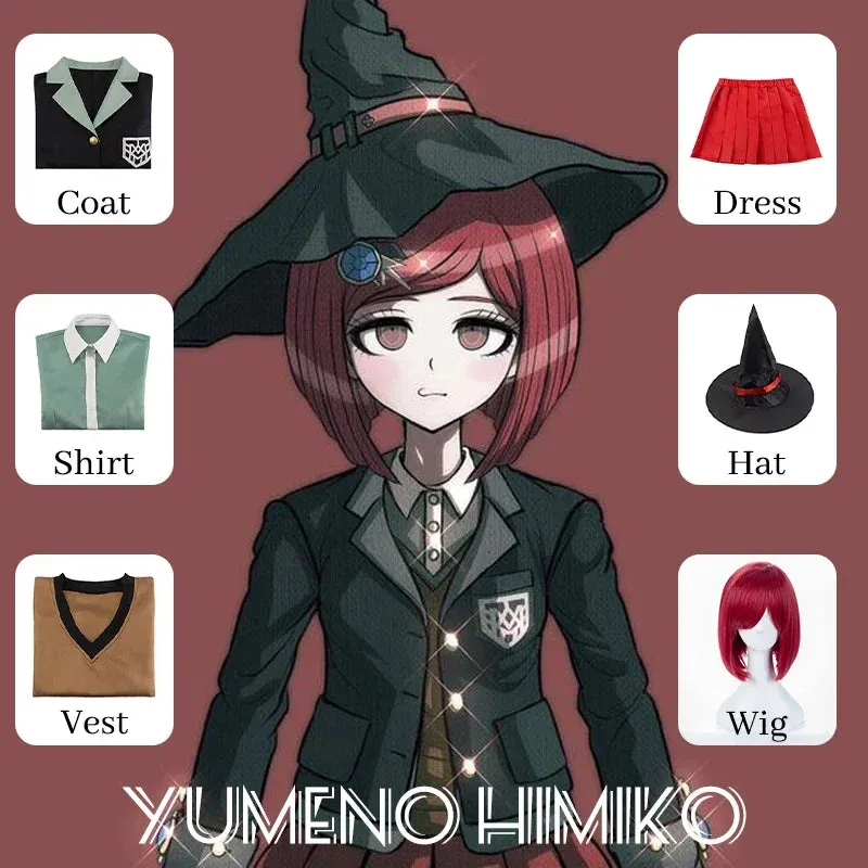 Danganronpa Yumeno Himiko Cosplay Costume Uniform Wig Anime