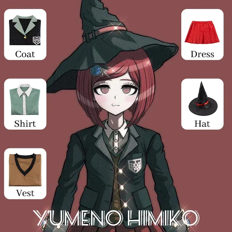 Danganronpa Yumeno Himiko Cosplay Costume Uniform Wig Anime