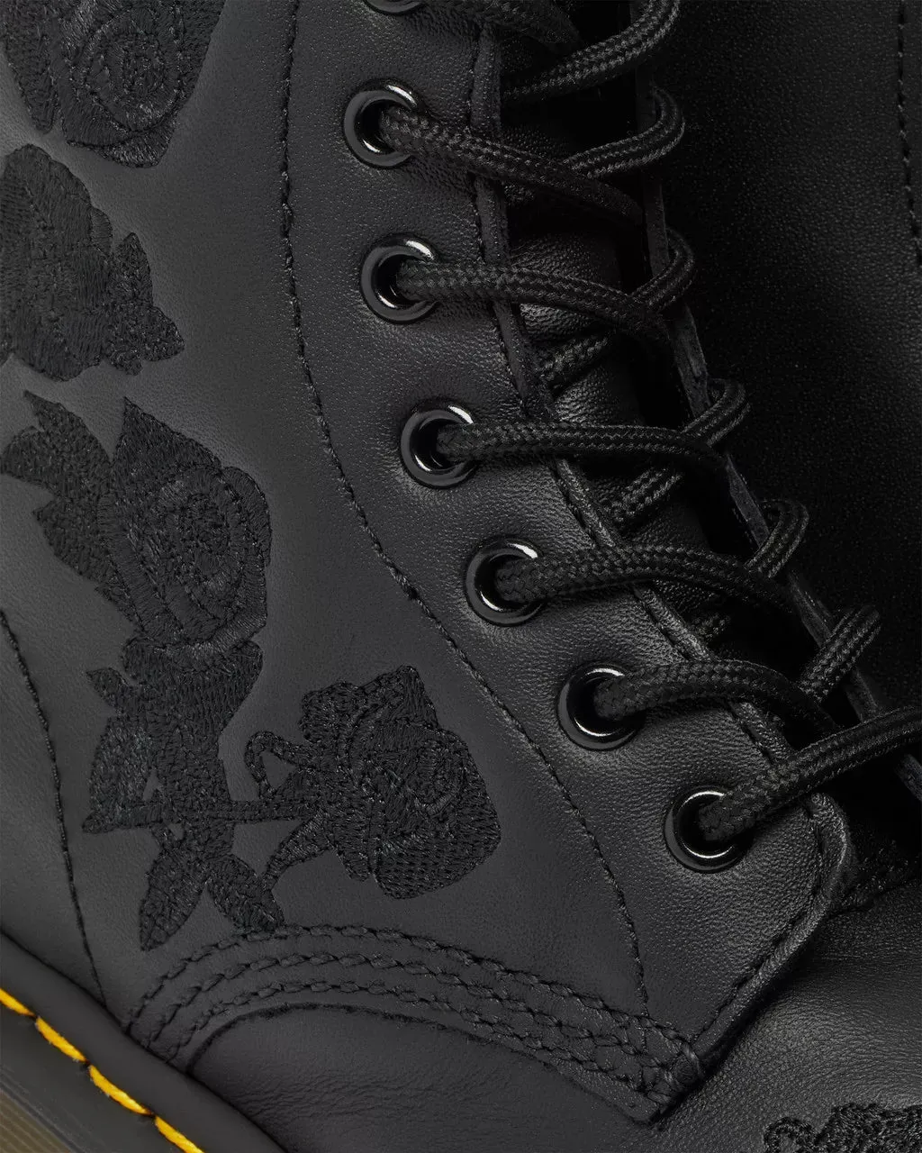 Doc Martens 1460 VONDA MONO FLORAL BOOTS (Black — SOFTY T)