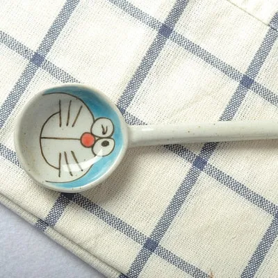 DORAEMON Ceramic Breakfast Set: Plate, Spoon, Bowl - Ideal Gift for Tea Drinkers