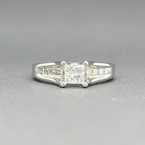 Estate 14K W Gold 0.98ctw H/SI2 Diamond Engagement Ring