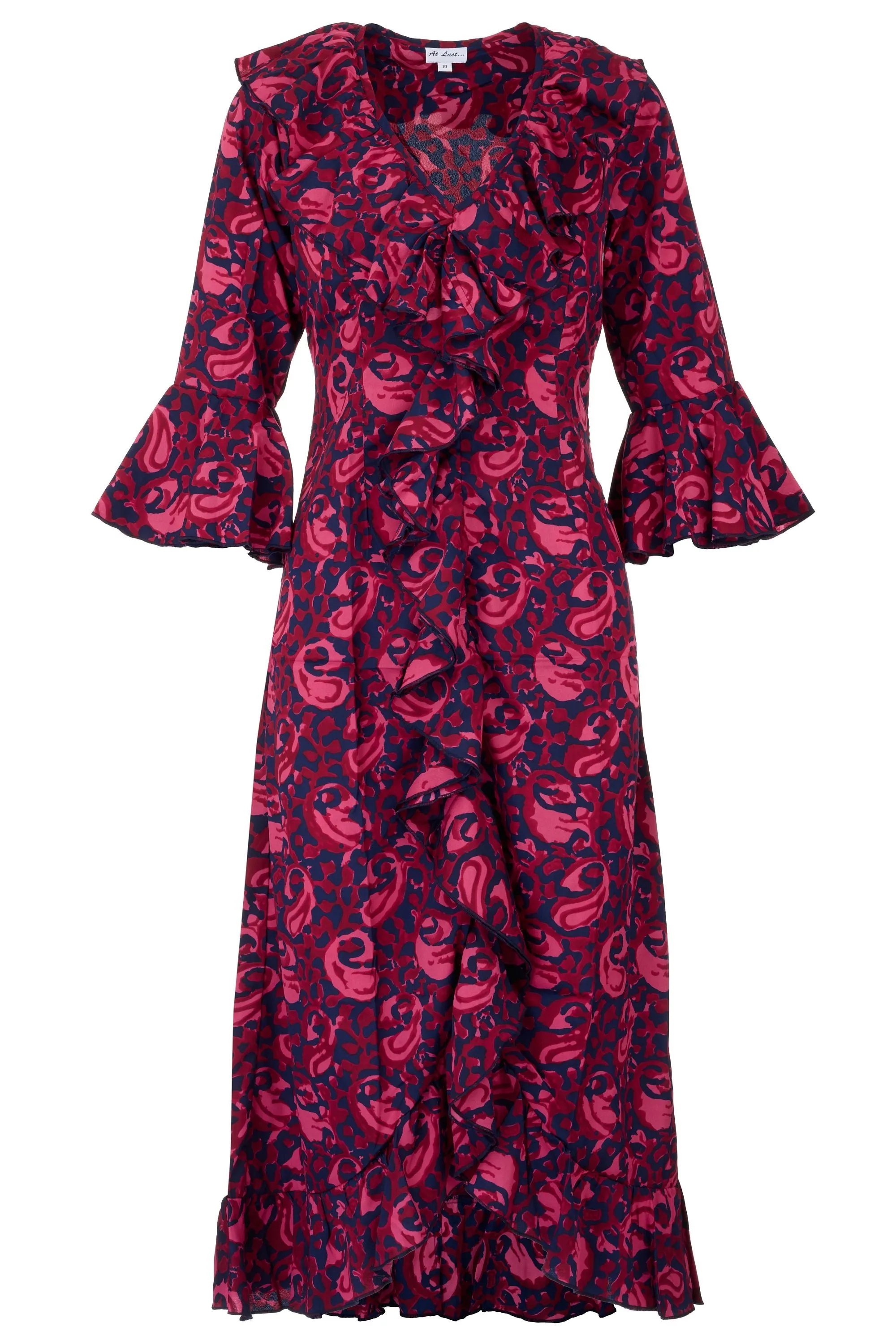 Felicity Midi Dress in Pink & Navy Swirl