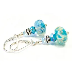 Glass Bead Earrings with Cremains