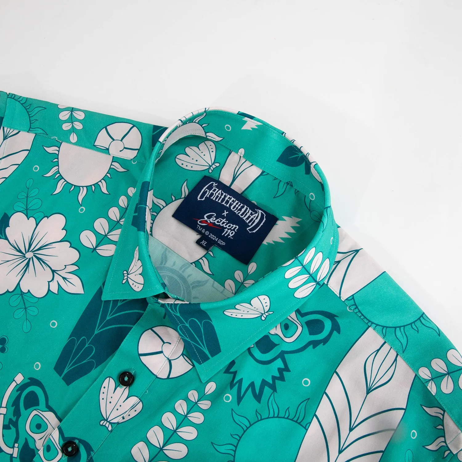 Grateful Dead | Relaxed Button Down | Teal Snorkling Bear