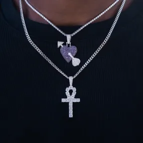 Heart and Cross Set in White Gold