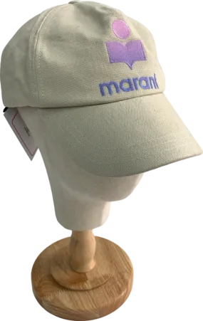 Isabel Marant Beige Embroidered Baseball Cap One Size