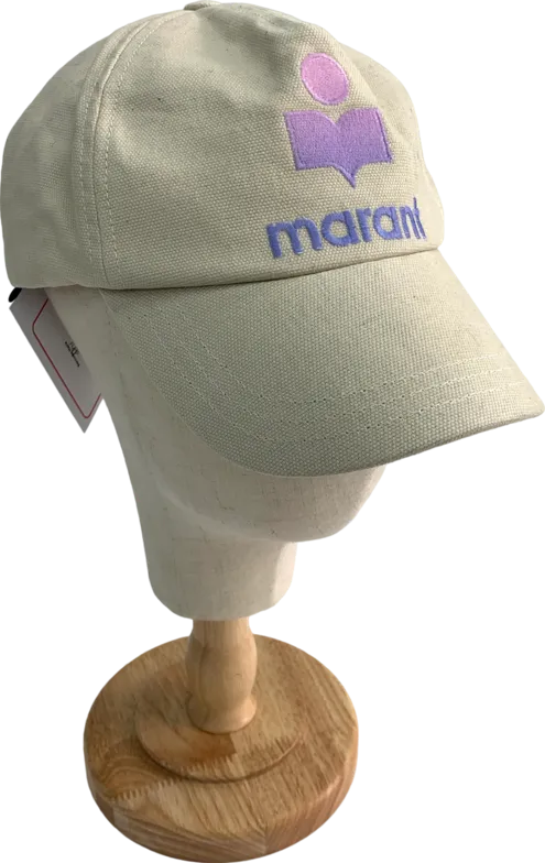 Isabel Marant Beige Embroidered Baseball Cap One Size