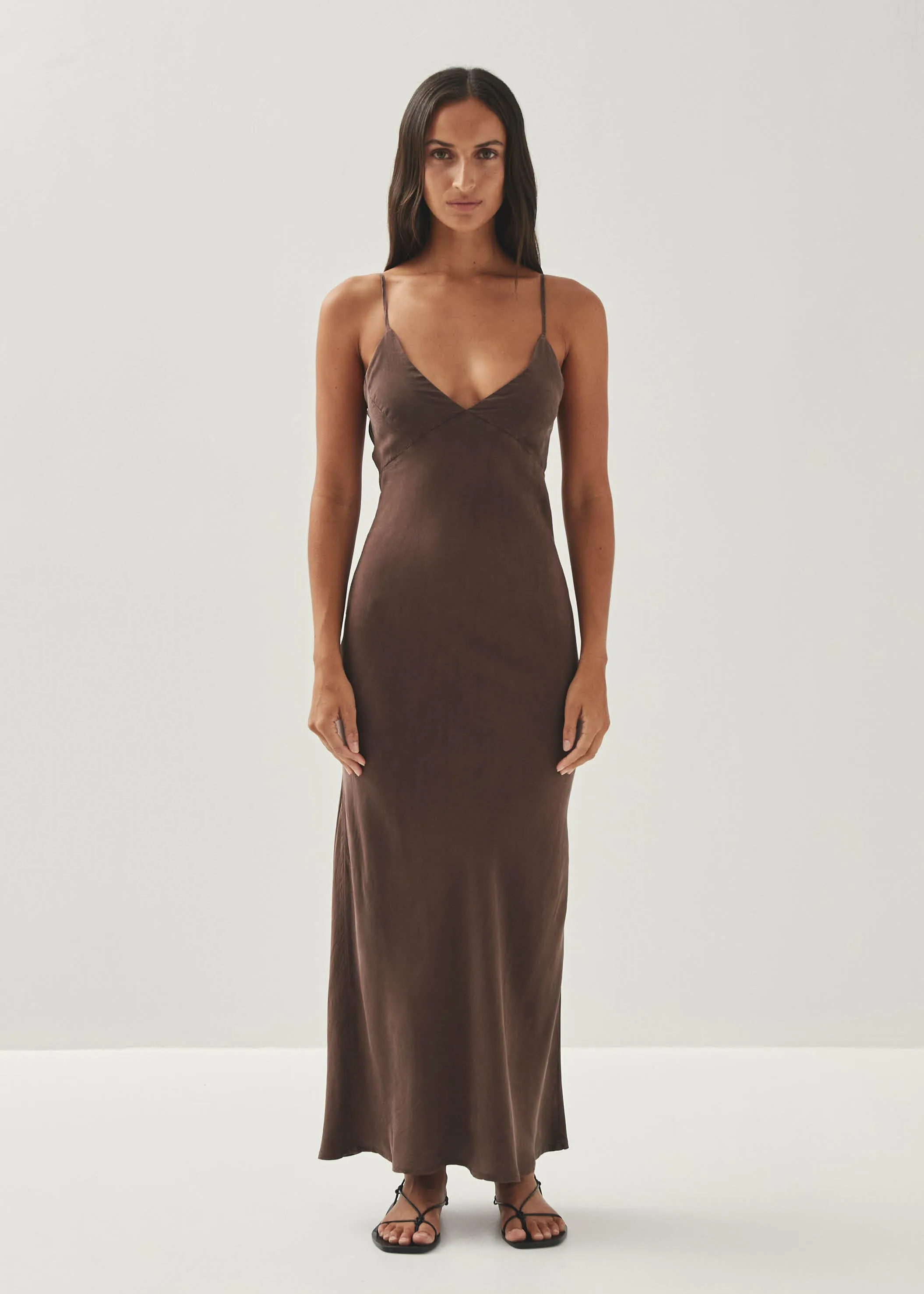 Island Brown Midi Dress