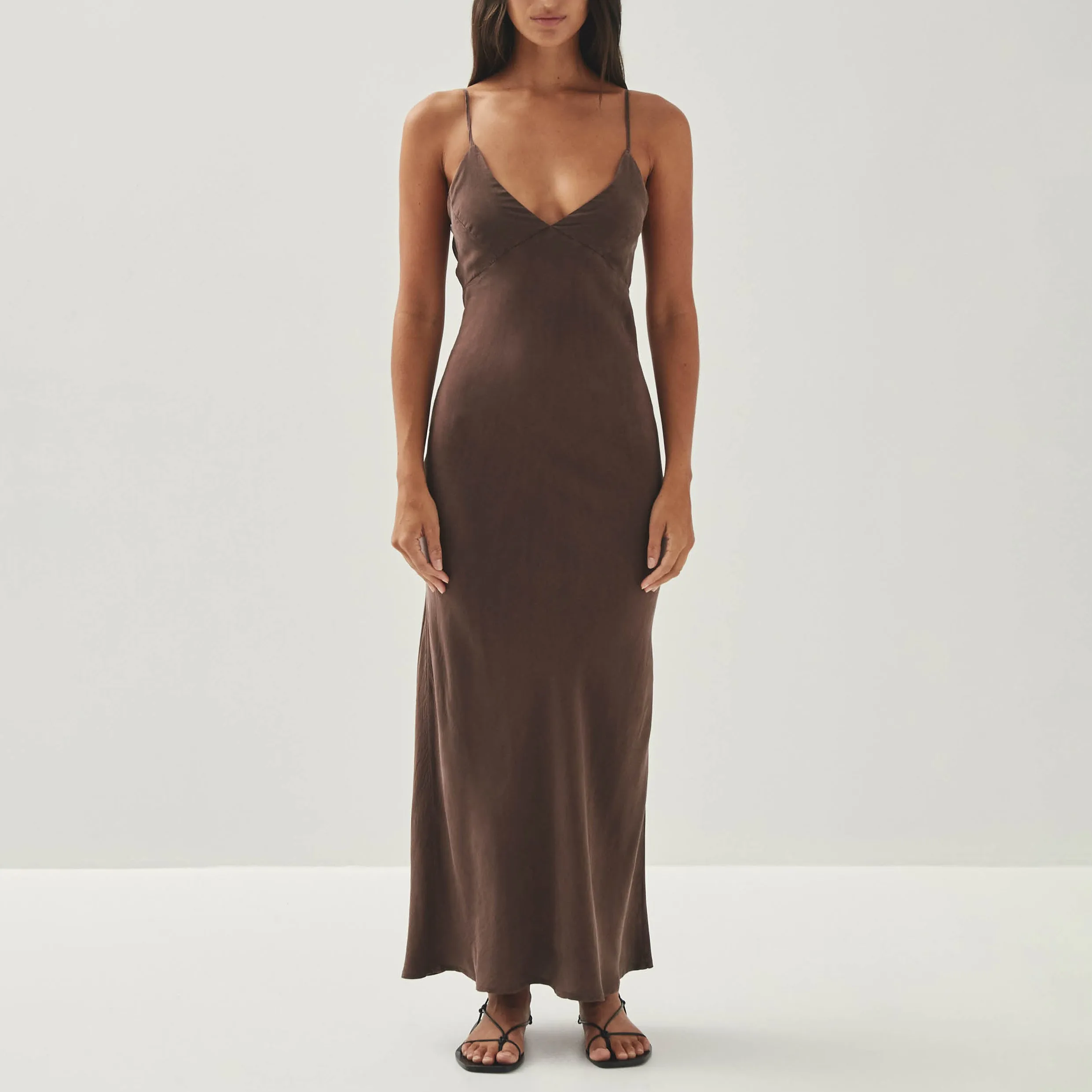 Island Brown Midi Dress