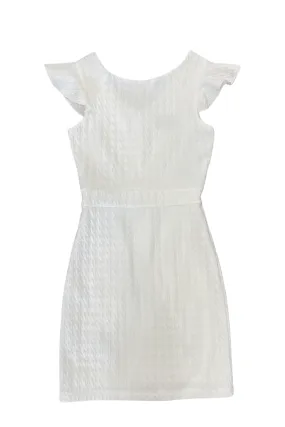 Ivory Flutter Sleeve Dress