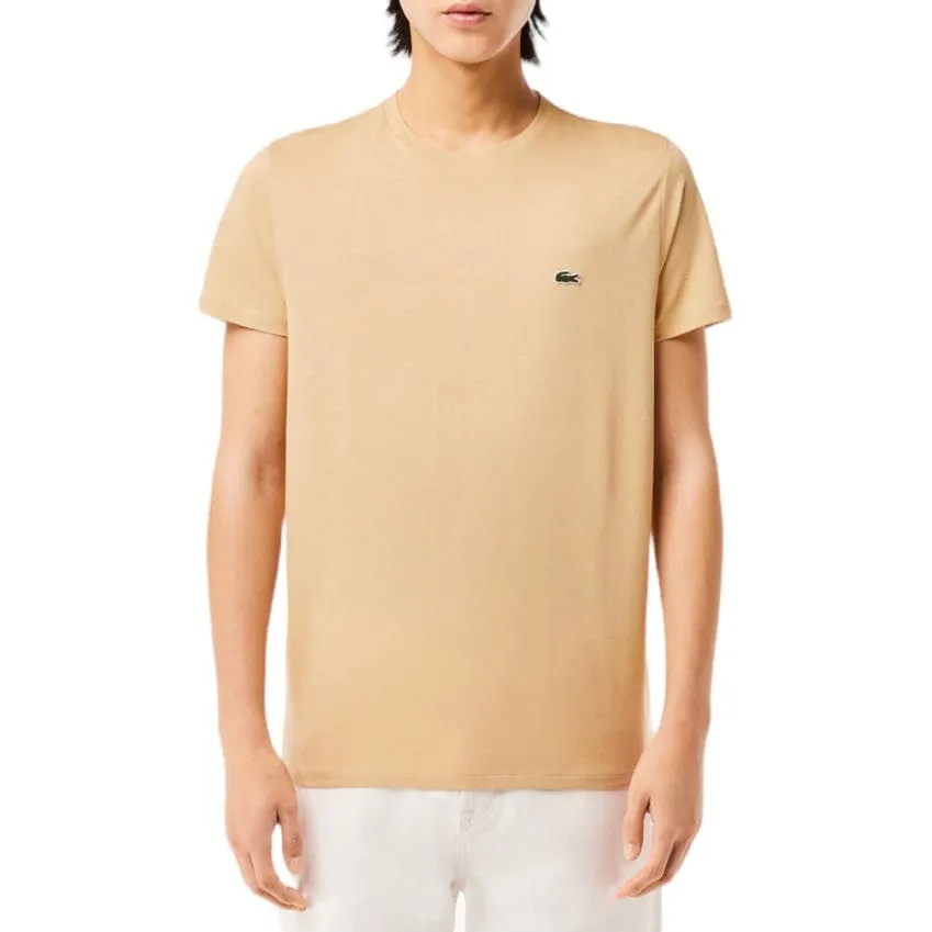 Lacoste Crew Neck Pima Cotton Jersey T Shirt (Beige) TH6709-51