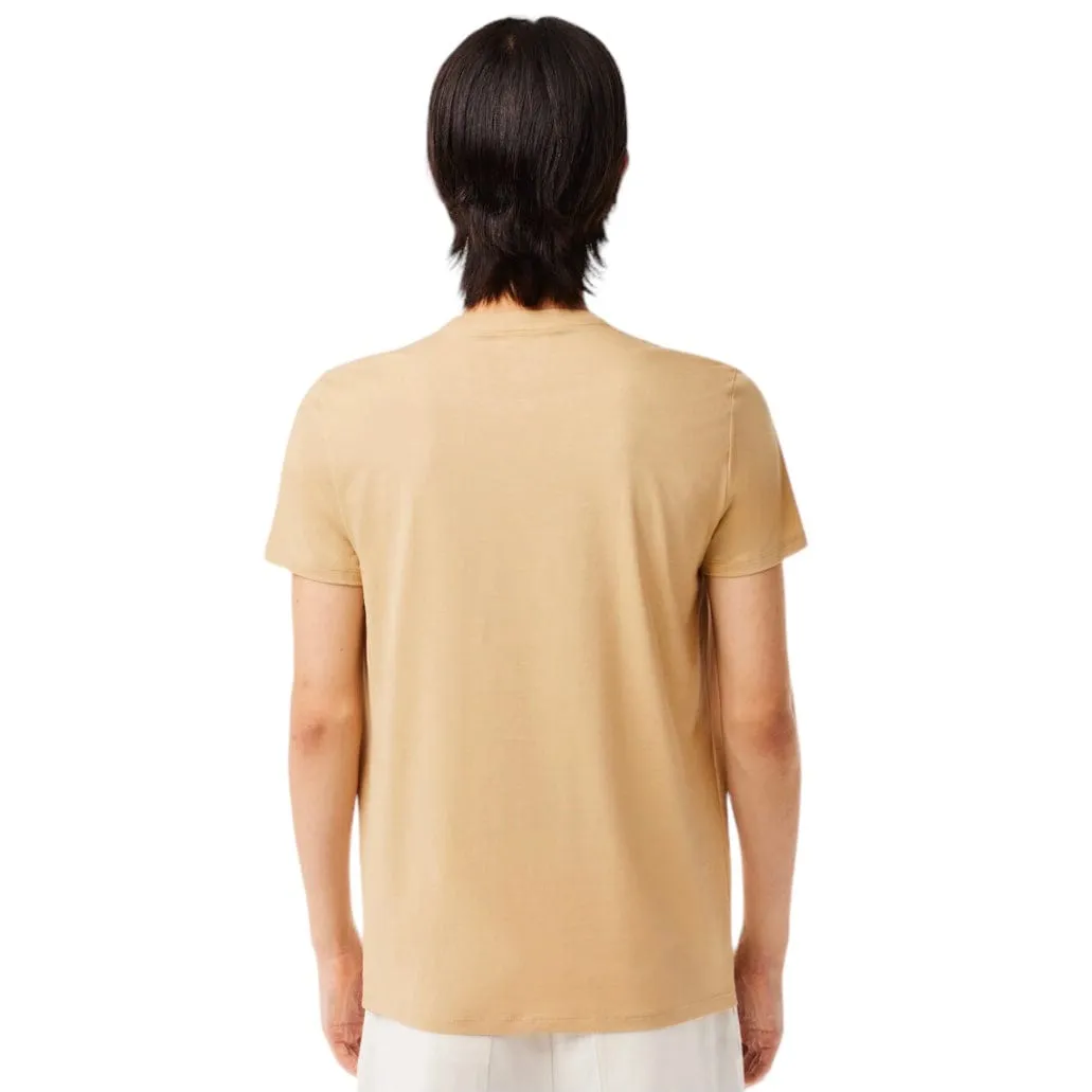 Lacoste Crew Neck Pima Cotton Jersey T Shirt (Beige) TH6709-51