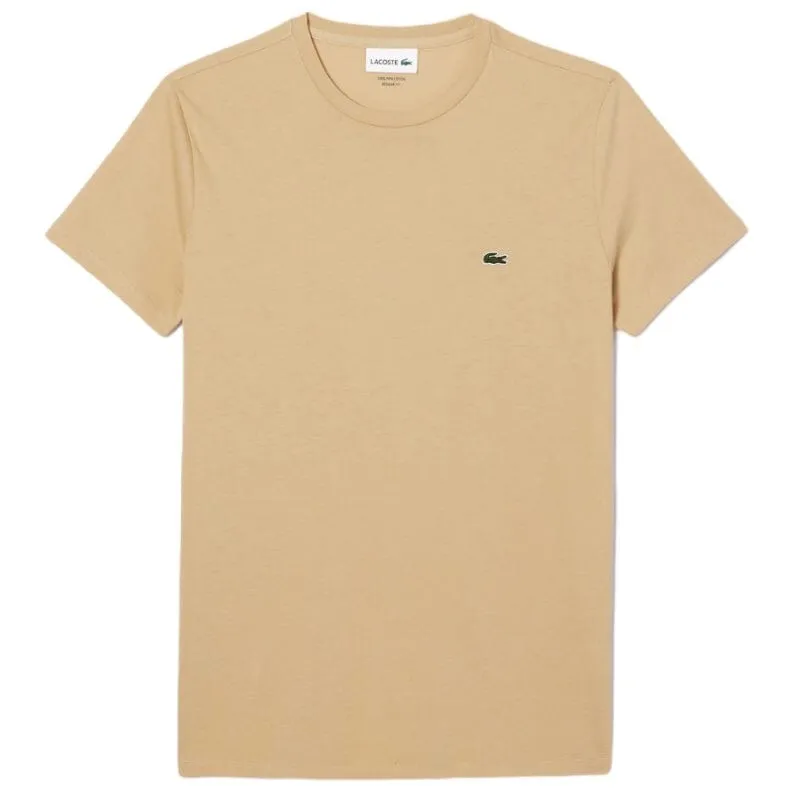 Lacoste Crew Neck Pima Cotton Jersey T Shirt (Beige) TH6709-51