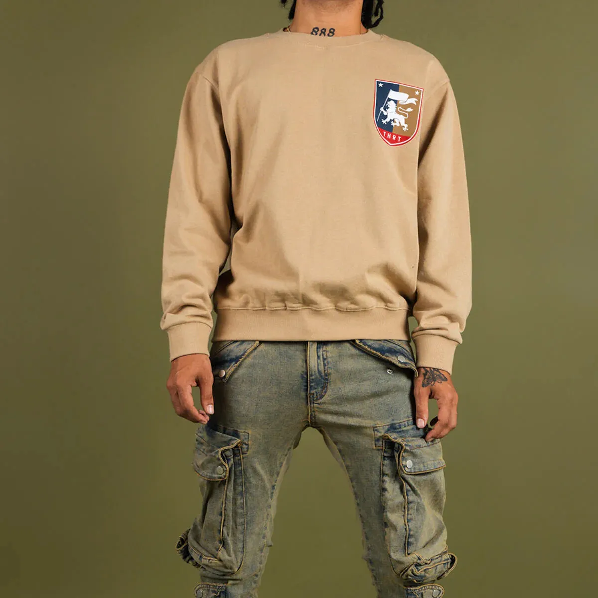 Lion Shield Crew Neck Brown